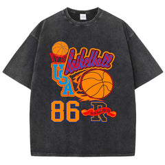 LA Basketball 86 Graphic Hip Hop T-Shirt