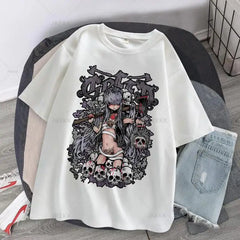 Y2k Goth T Shirt Aesthetic Loose T-Shirt Punk Dark Grunge