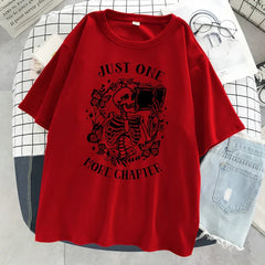 "Just One More Chapter" Funny Skull Women's T-Shirt