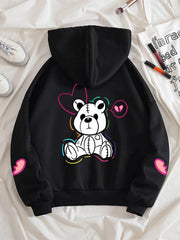 Bunny Bear Zip Up Hoodie for Women Y2k