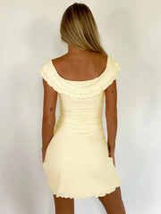 2024 Spring V-neck Sleeveless Ruffles Mini Dress Y2KK Streetwear