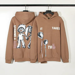 Cactus Print Men's Hoodie High Street Casual Pullover