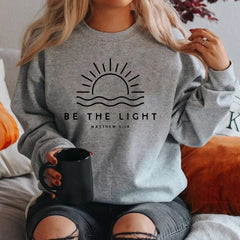 Spread Light and Faith Be The Light Sweatshirt for Christian Women