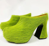 Elevate Me Fur Mule Heels