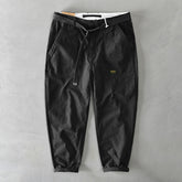 Cotton Men Cargo Pants Korean Style Casual Loose Belt Mid Waist Slim Fit