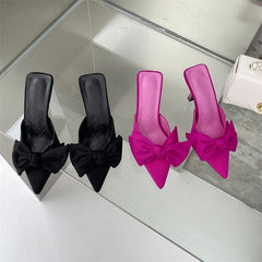 Looking Fabulous Bow Mule Heels