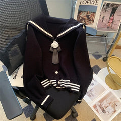 Autumn Winter Floral Knitted Cardigan Women Sweater Coat Korean Fashion