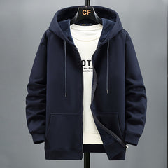 Hoodie Men Autumn Winter Fleece Hoodies Solid Color Jacket Hoodies