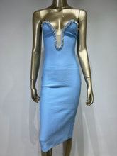 Sky Blue Bandage Midi Dress