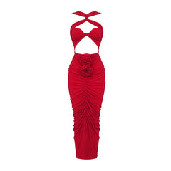 The Hottest Ruched Midi Dress