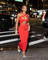 The Hottest Ruched Midi Dress