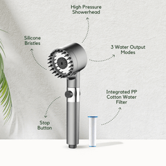 Intelligent shower head with integrated water filter system