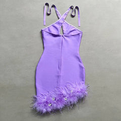 Tia Feather Bandage Mini Dress