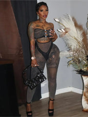 Tysha Mesh Strapless Jumpsuit