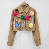 Versatile Flowers Cropped Jacket