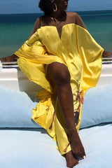 Loose Swing Color Contrast Maxi Dress