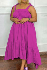 Plus Size Solid Color Camisole Long Dress