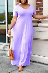 Solid Color Plus Size Maxi Dress