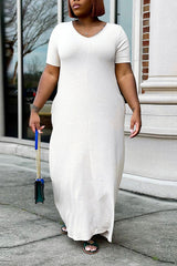 Solid Color Plus Size Maxi Dress