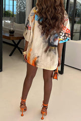 Fashion Trend Print Casual Short Sleeve Summer Shirt Dress