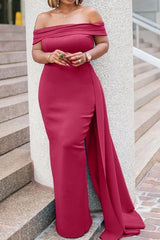 Elegant Off Shoulder Flowy Party Dress