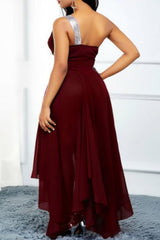 Stylish Asymmetric One-Shoulder Slant-Neck Swing Dress