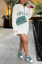 Sexy Alphabet Solid Sweater Dress