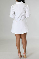 Fashion Design Sense Niche White Shirt Dress