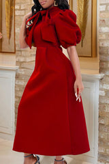 Fashion Temperament Elegant Bow African Dress