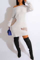 Fashionable Sexy Cutout Design Knit Dress