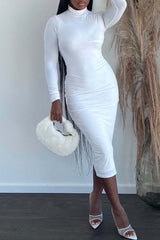 New Solid Color Ribbed Casual Fashion Dress