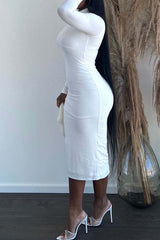 New Solid Color Ribbed Casual Fashion Dress