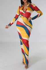 Fashion Casual Long Dress Slim Body Pack Hip Dress