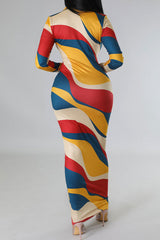 Fashion Casual Long Dress Slim Body Pack Hip Dress