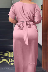 Fashion Corset Straps One Word Collar High Waist Dress Suit