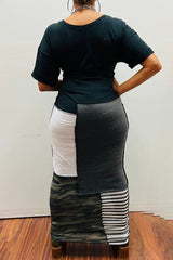 Animal Print Contrast Color T-Shirt Dress