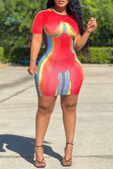 Sexy Fashion Skinny Positioning Prints Club Dresses