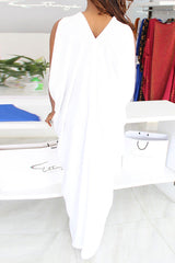 Fashion Solid Color Sundress Sleeveless Loose Robe Casual Dress