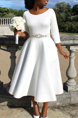 Fashion Solid Color Large Swing Skirt Temperament Evening Dress