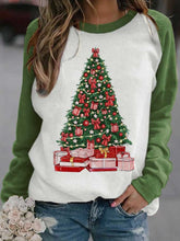 Merry Christmas Tree Print Casual Sweatshirt