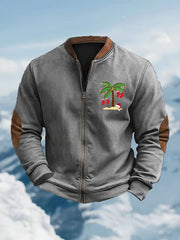 Retro Palm Tree Christmas Print Outerwear
