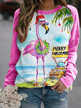 Merry Christmas Flamingo Christmas Art Print Sweatshirt