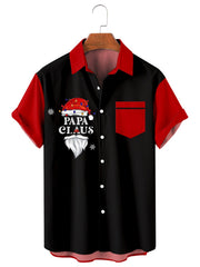 Christmas element Santa Claus series large short sleeve shirt