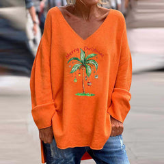 Women's Christmas Casual V-Neck Top