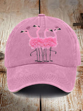 Unisex Distressed Washed Cotton Christmas Flamingo Hot Spot Hat