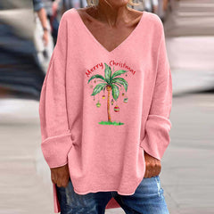 Women's Christmas Casual V-Neck Top