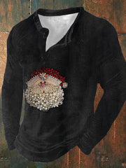 Men's Christmas Santa Claus Jewel Art Print Top