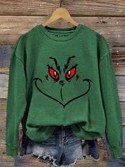 Christmas Cartoon Print Casual Sweatshirt