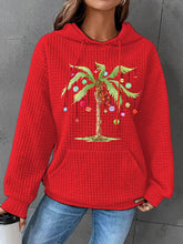 Christmas Palm Tree Print Hooded Sweatshirt