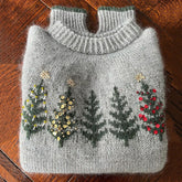 Christmas Tree Embroidery Art Cozy Sweater